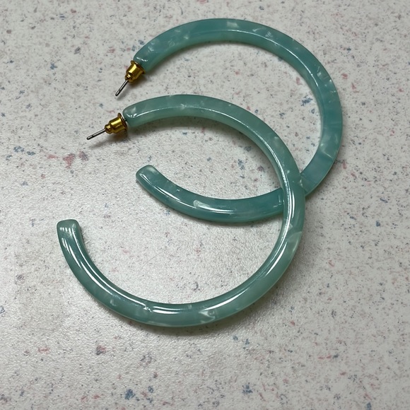 Turquoise Hoop Earrings - Picture 2 of 4